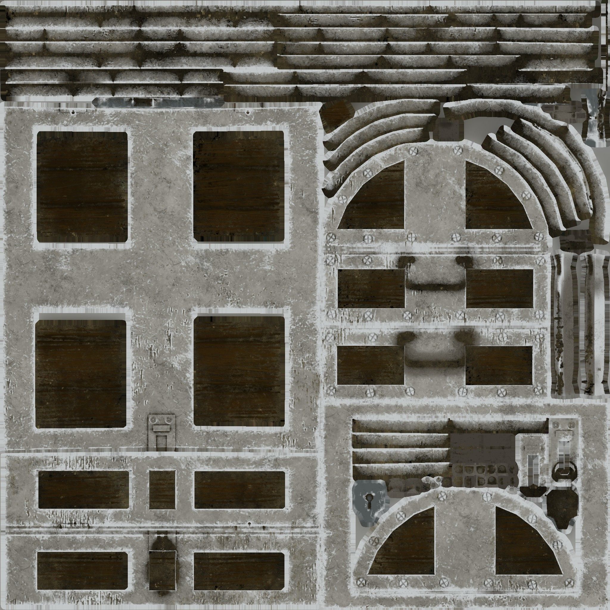 Old chest Low-poly 3D model_3