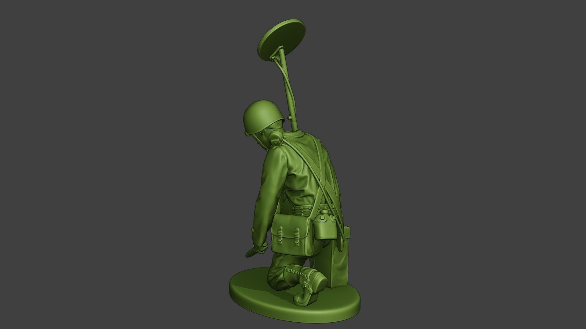 American engineer soldier ww2 Searching A9 3D print model_4