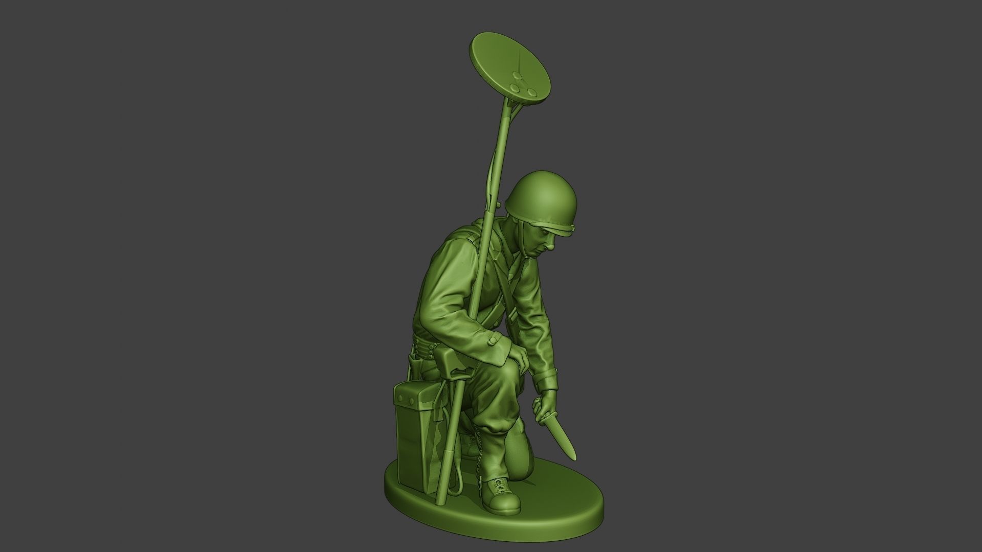 American engineer soldier ww2 Searching A9 3D print model_9