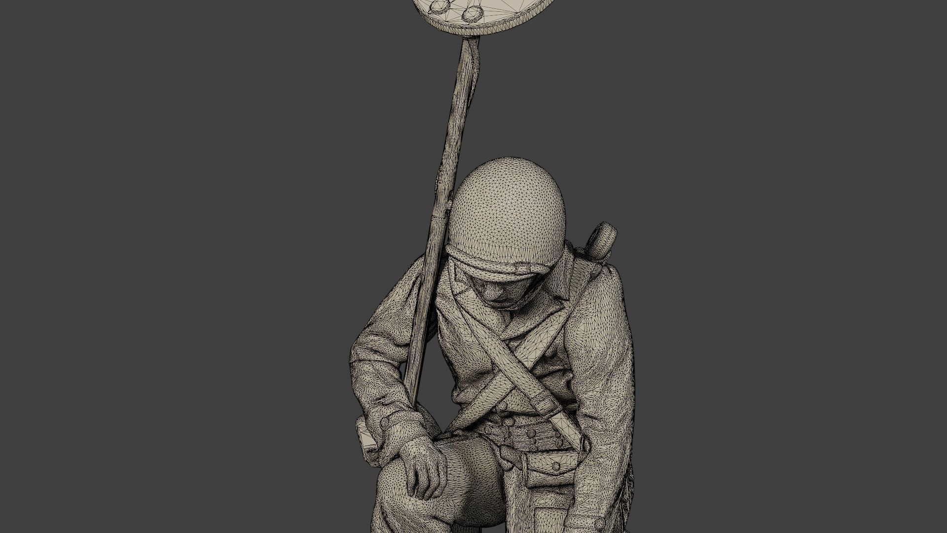 American engineer soldier ww2 Searching A9 3D print model_11