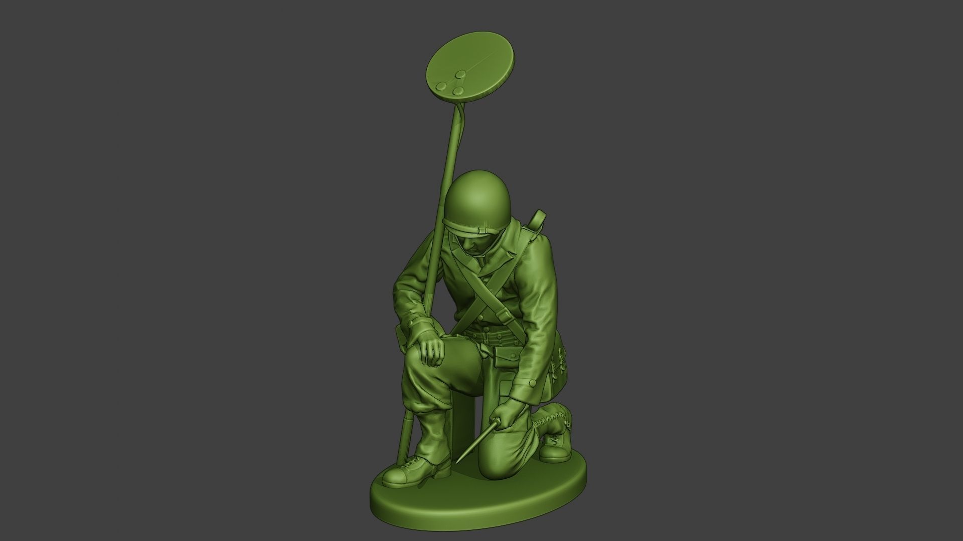 American engineer soldier ww2 Searching A9 3D print model_1