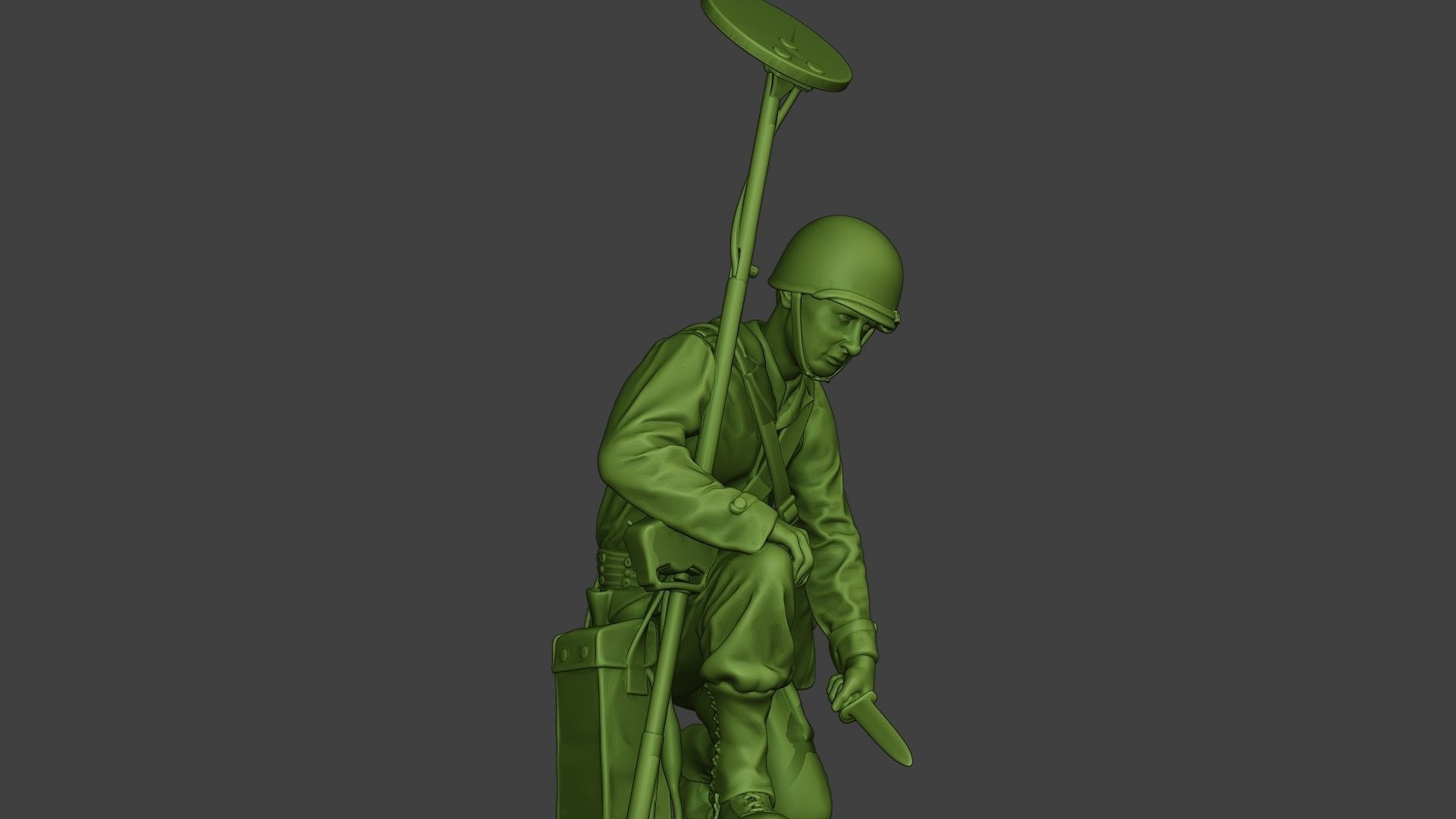 American engineer soldier ww2 Searching A9 3D print model_12