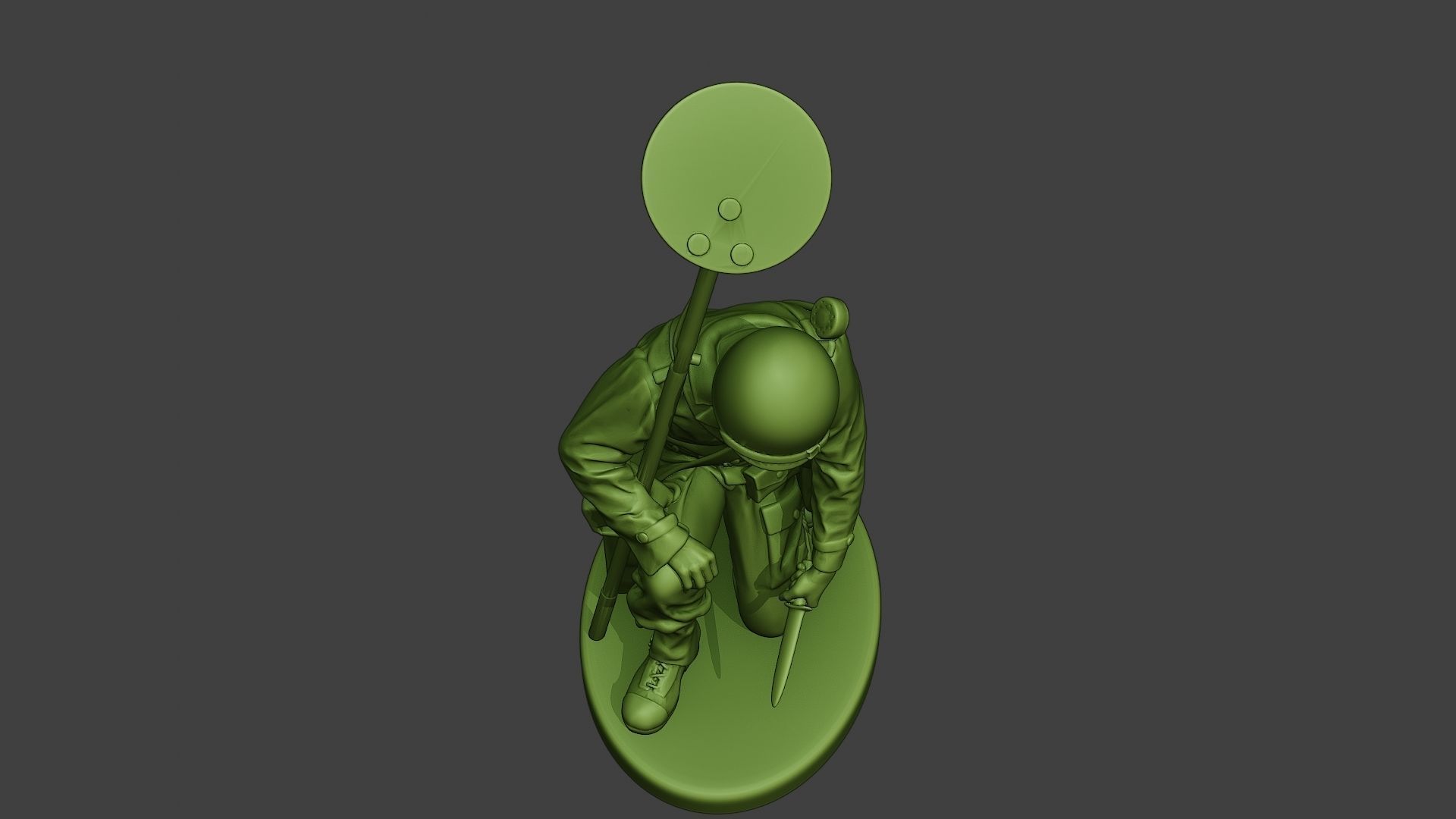 American engineer soldier ww2 Searching A9 3D print model_13