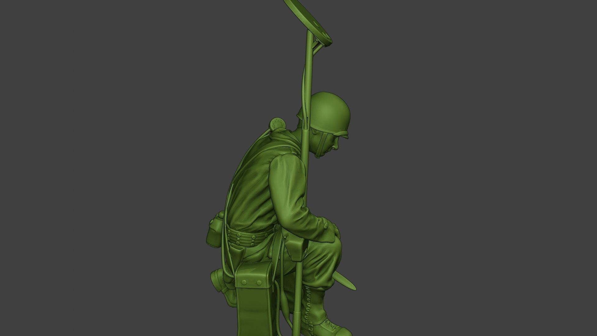 American engineer soldier ww2 Searching A9 3D print model_29