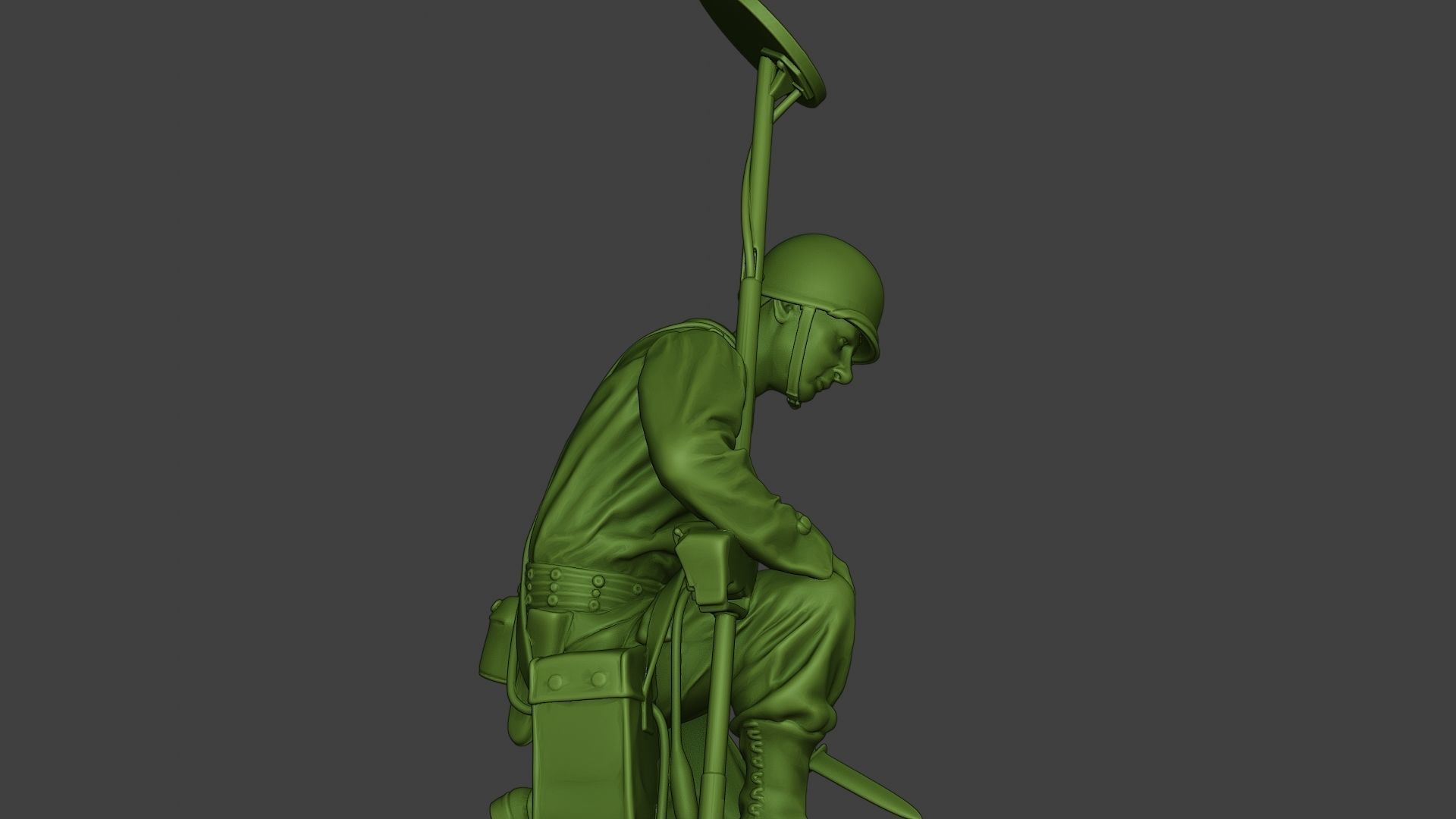 American engineer soldier ww2 Searching A9 3D print model_28