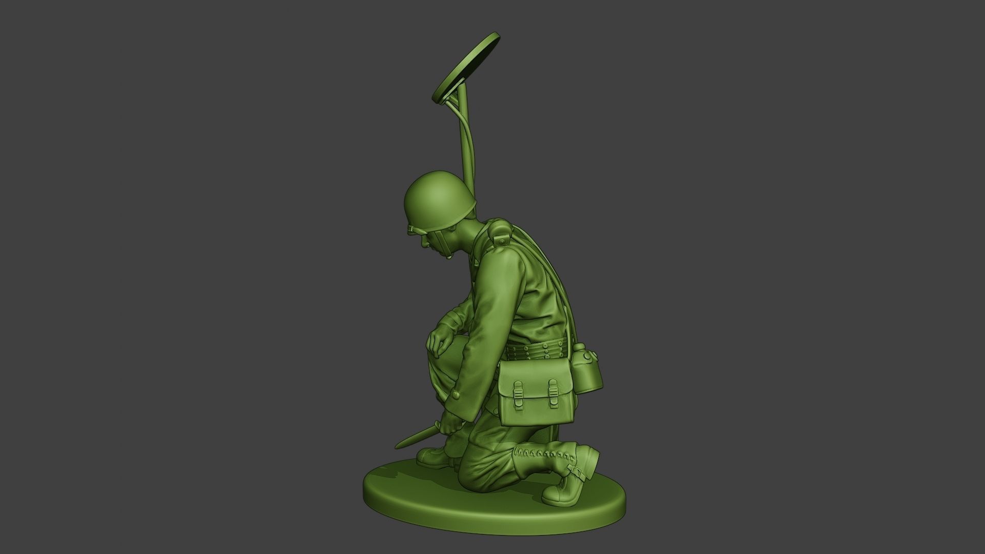 American engineer soldier ww2 Searching A9 3D print model_3