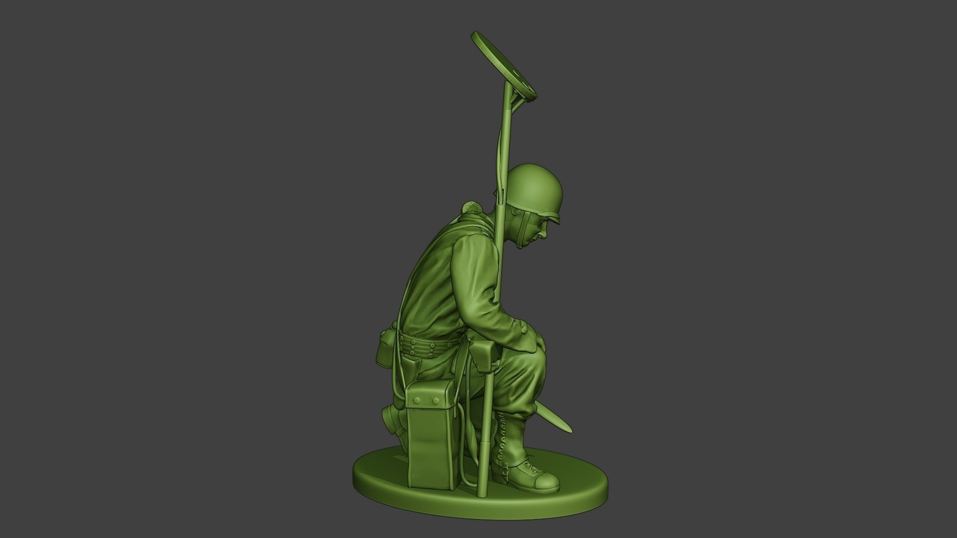 American engineer soldier ww2 Searching A9 3D print model_8