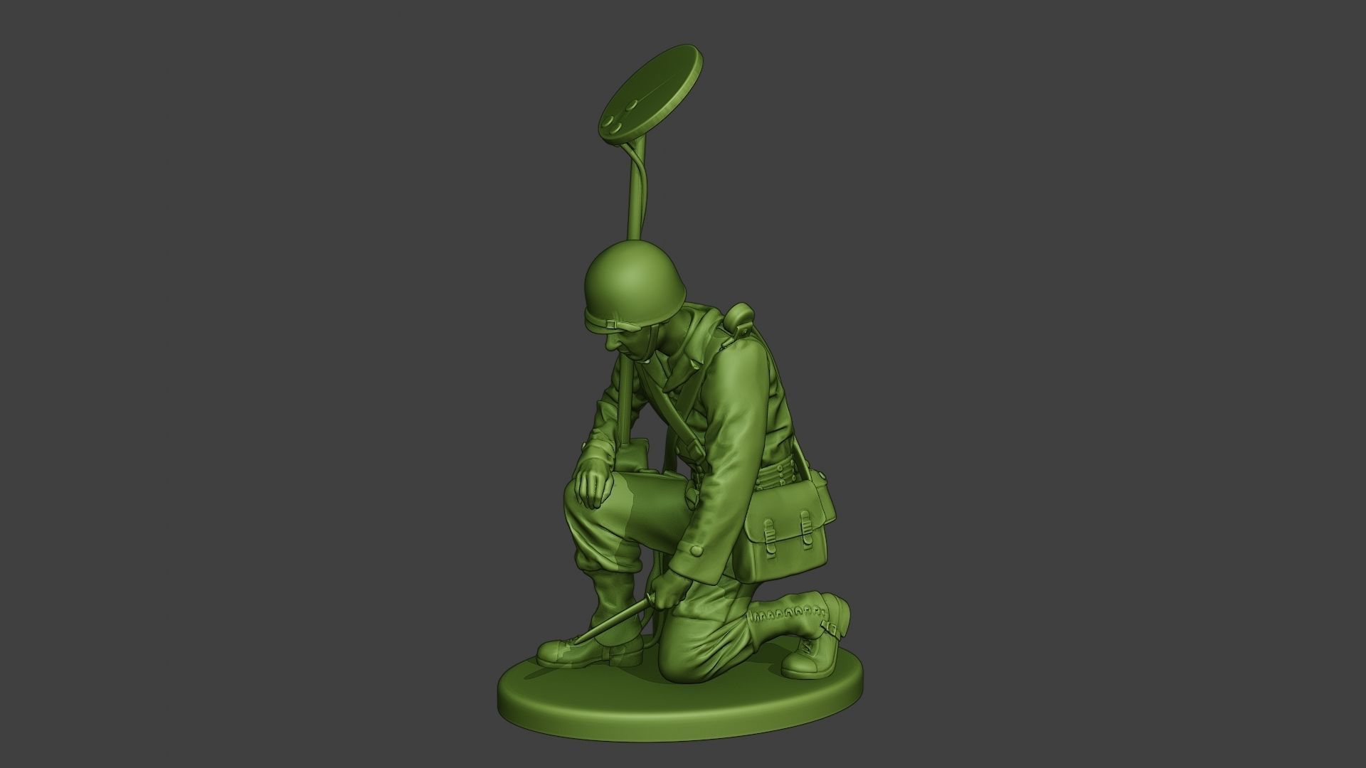 American engineer soldier ww2 Searching A9 3D print model_2