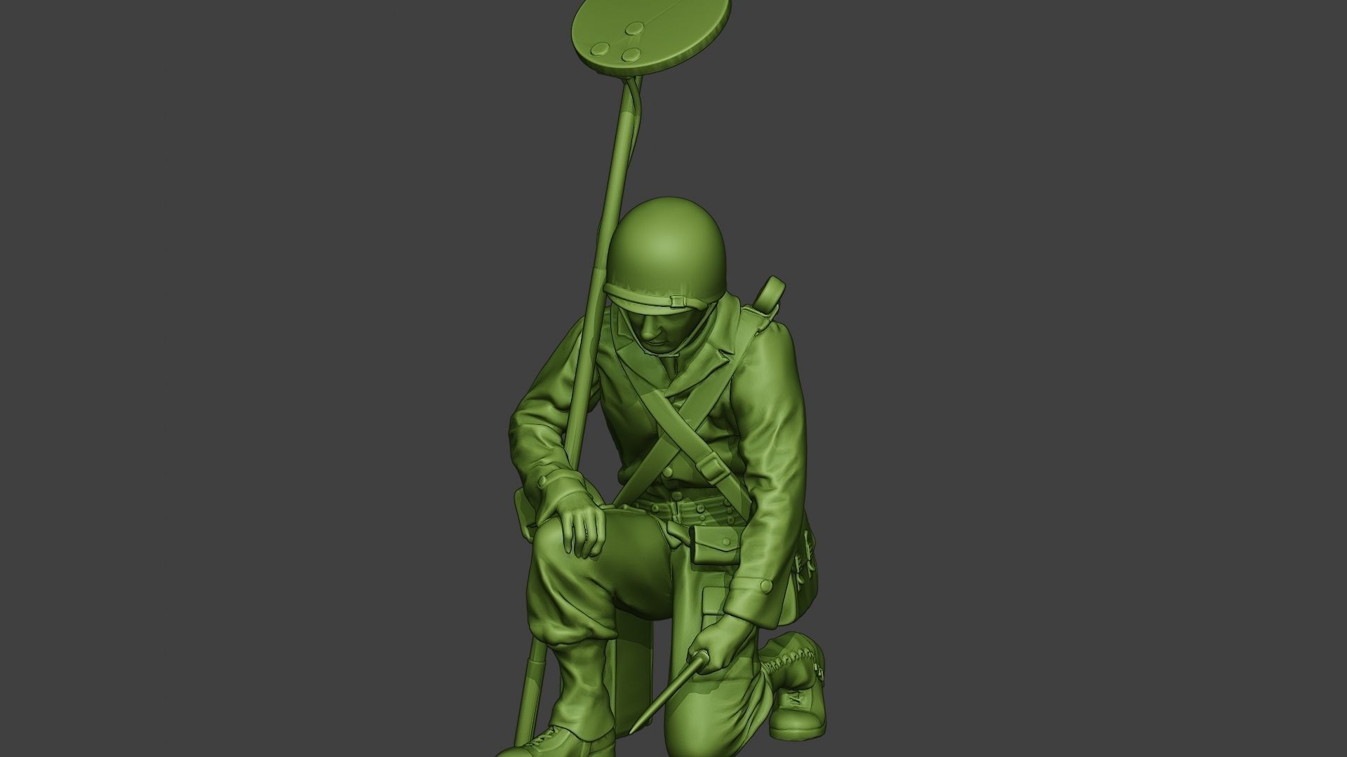 American engineer soldier ww2 Searching A9 3D print model_26