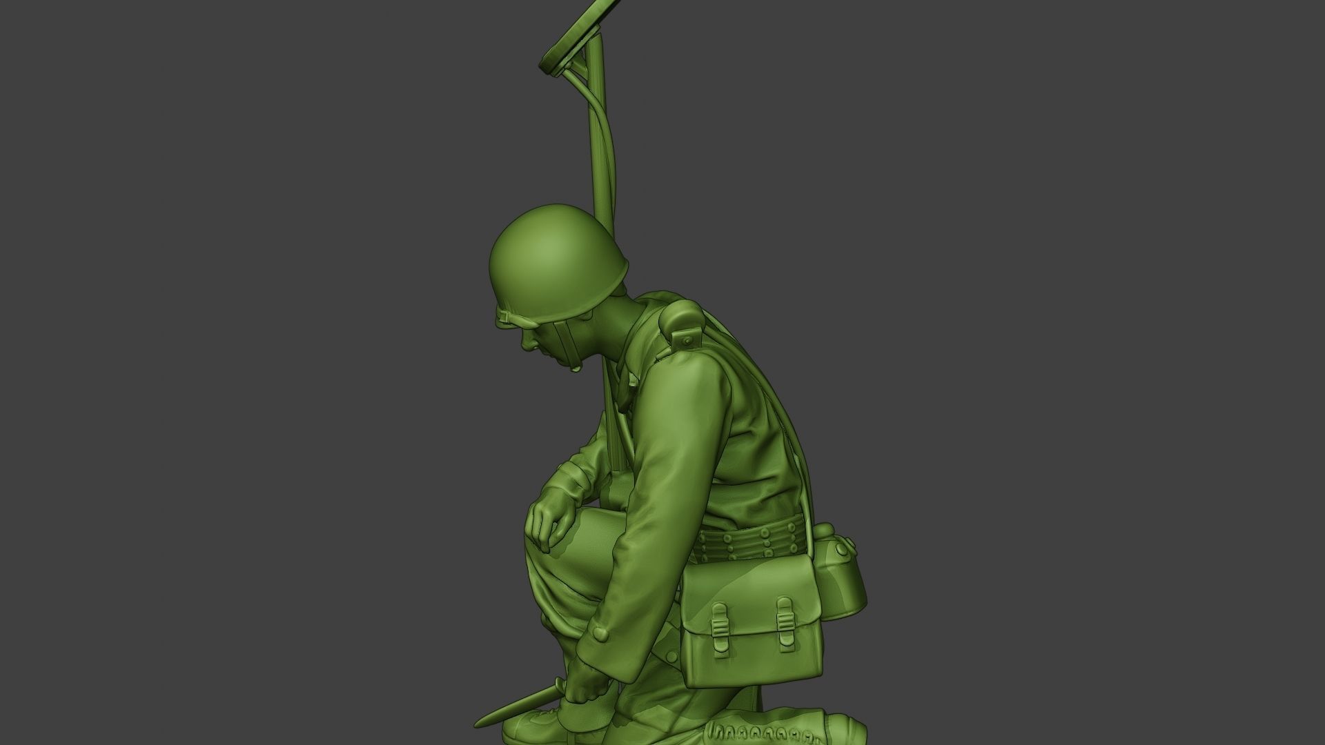 American engineer soldier ww2 Searching A9 3D print model_25