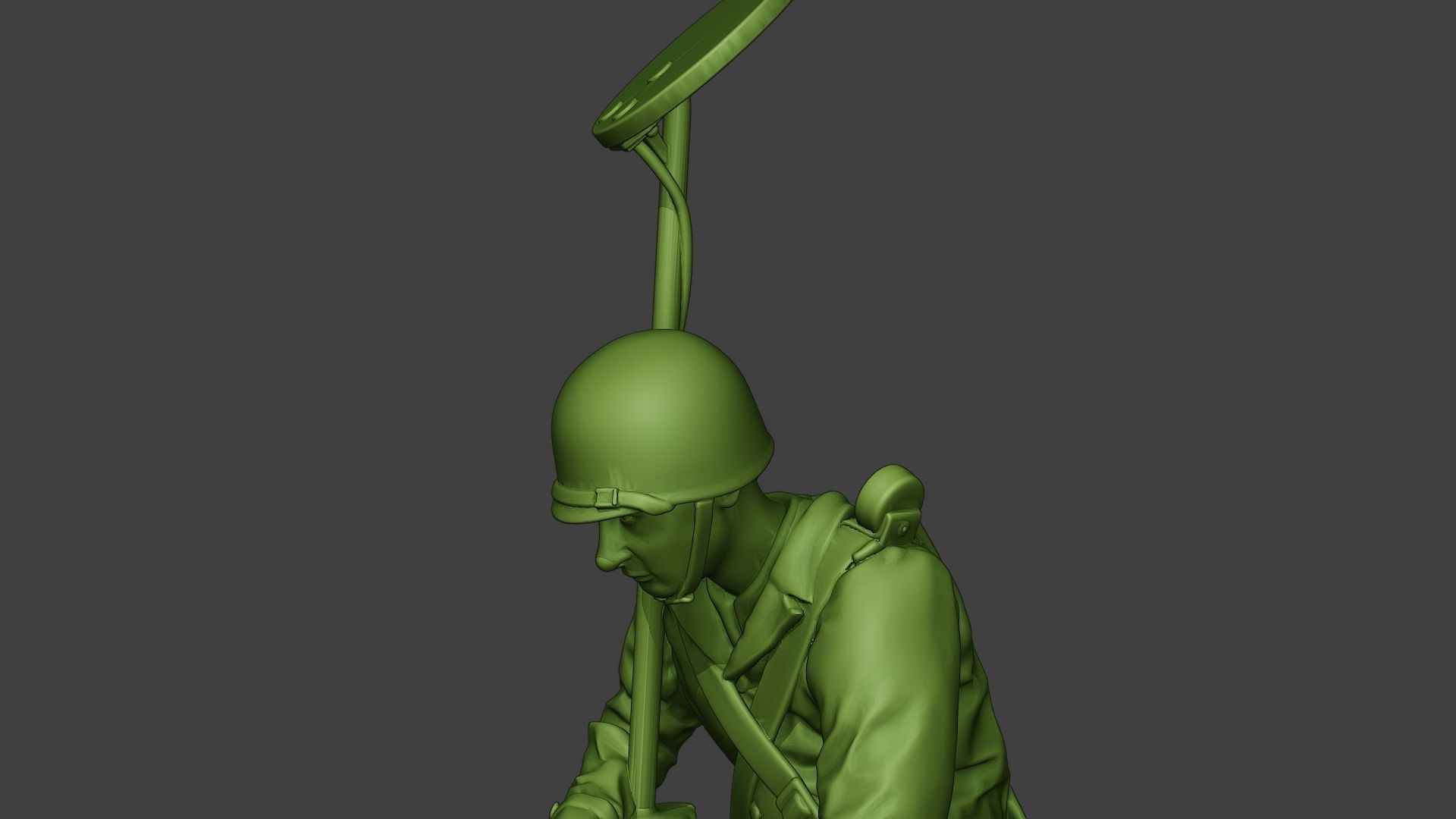 American engineer soldier ww2 Searching A9 3D print model_16