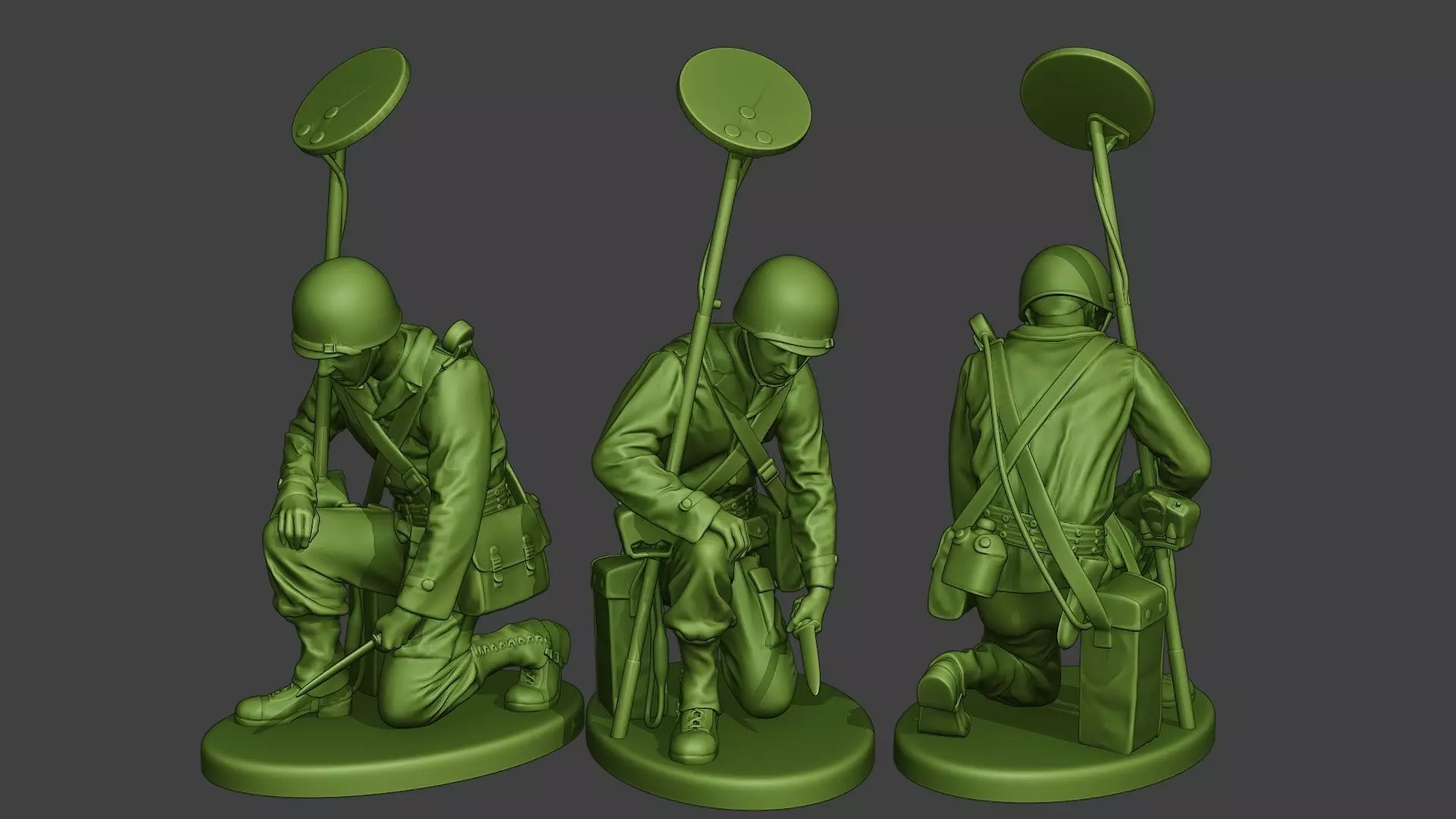 American engineer soldier ww2 Searching A9 3D print model_0