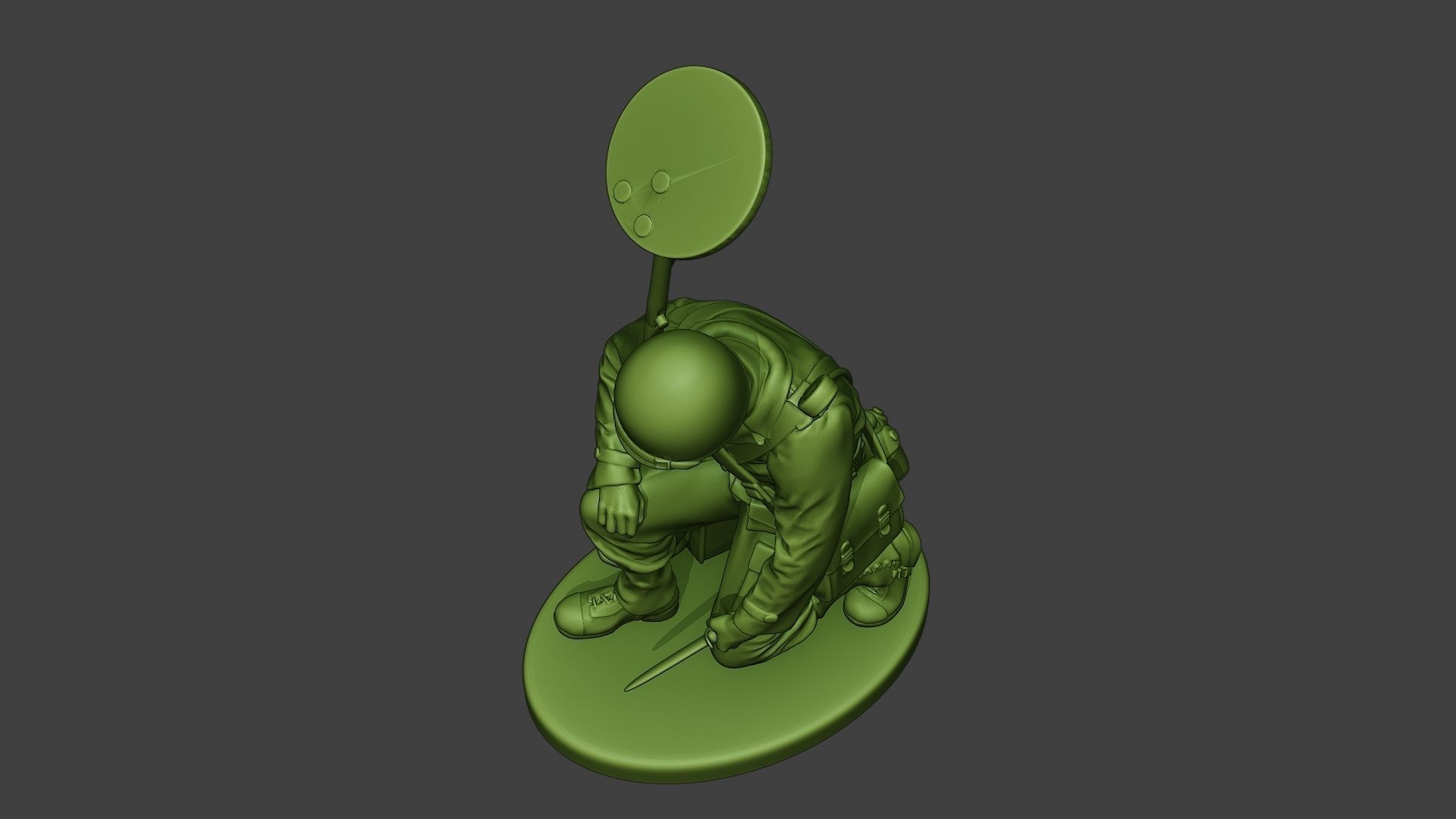 American engineer soldier ww2 Searching A9 3D print model_14