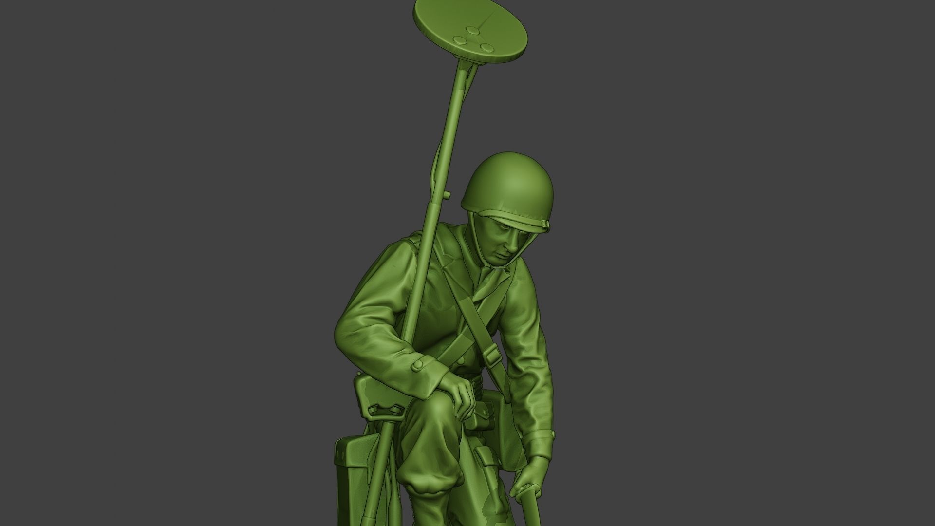 American engineer soldier ww2 Searching A9 3D print model_27