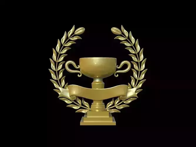 Wreath and trophy cup