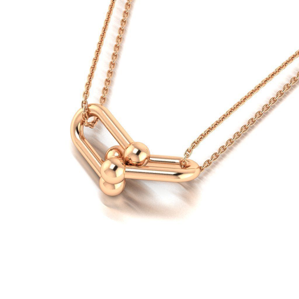 Double Link Pendant 3D print model_3
