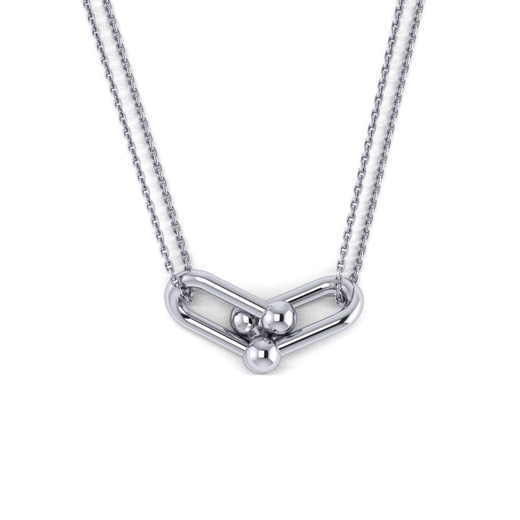 Double Link Pendant 3D print model_2