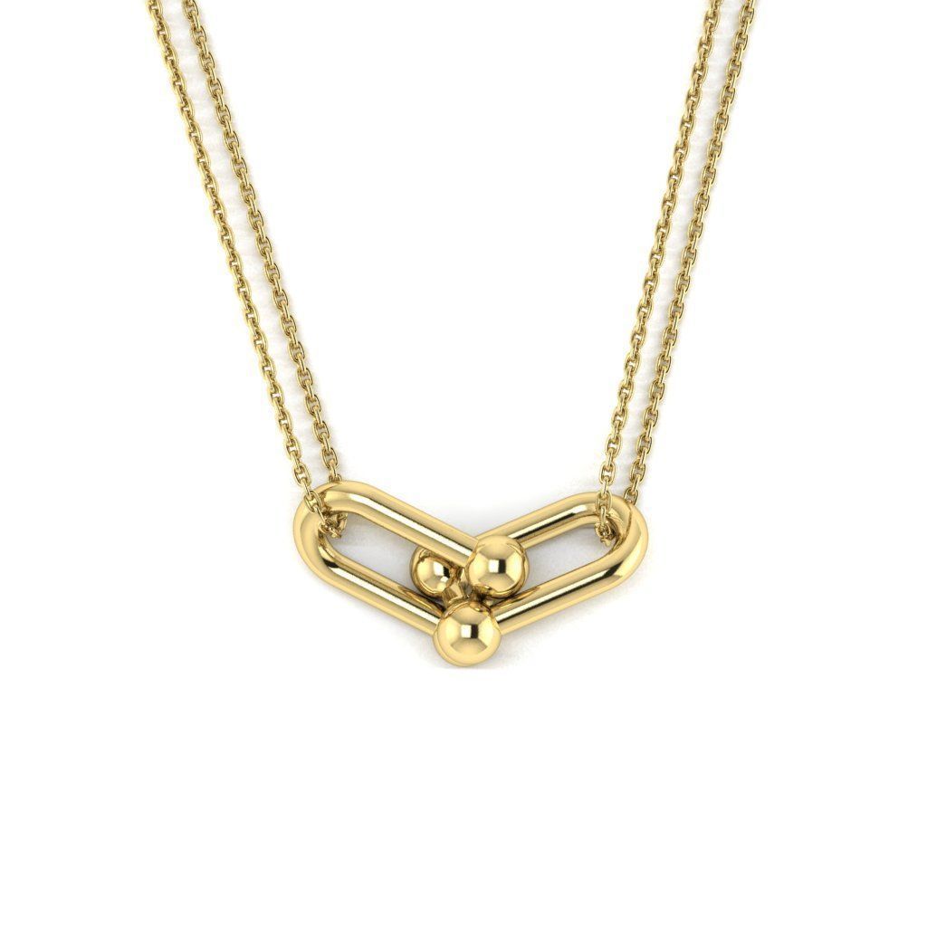 Double Link Pendant 3D print model_1