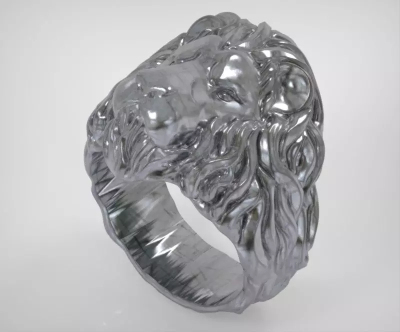 Lion Ring 3D print model_0