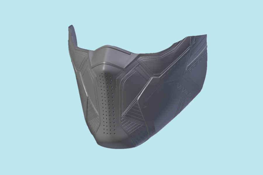 Black Panther Face Mask Cover 3D print model_1