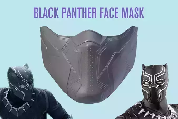 Black Panther Face Mask Cover 3D print model
