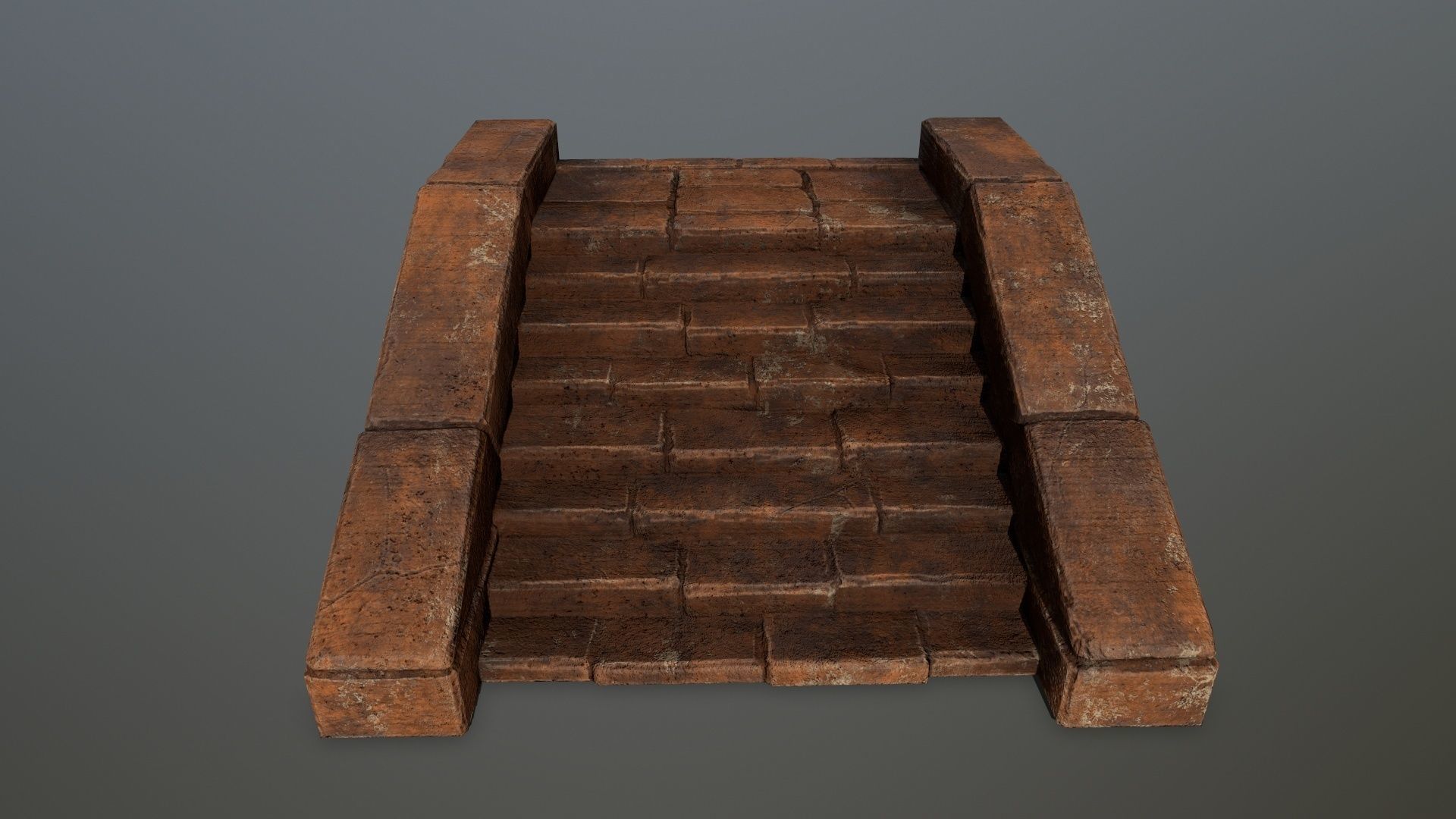 stairs 7 brick wall Low-poly 3D model_12