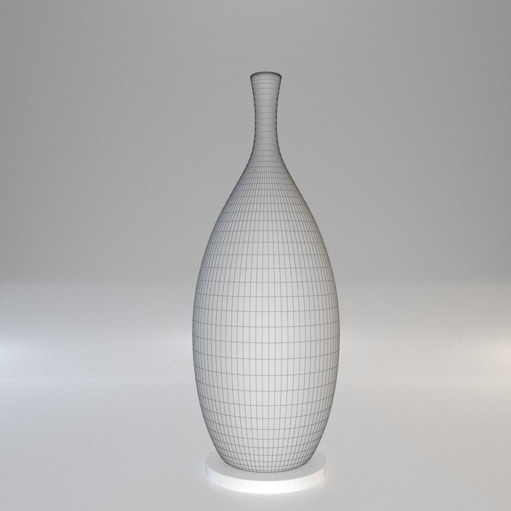 Vase - Dark Concrete and Red Ceramic - 100 cm high 3D model_10