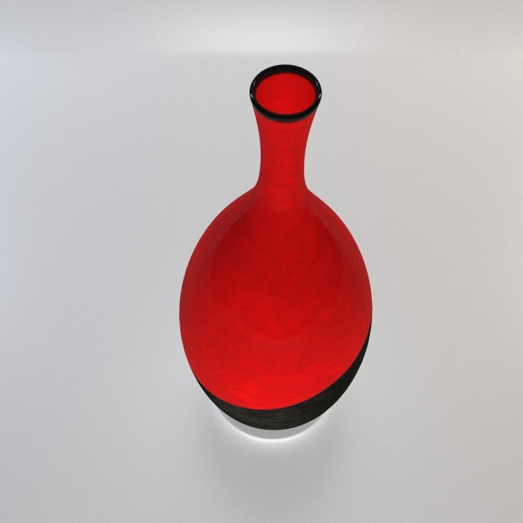 Vase - Dark Concrete and Red Ceramic - 100 cm high 3D model_7