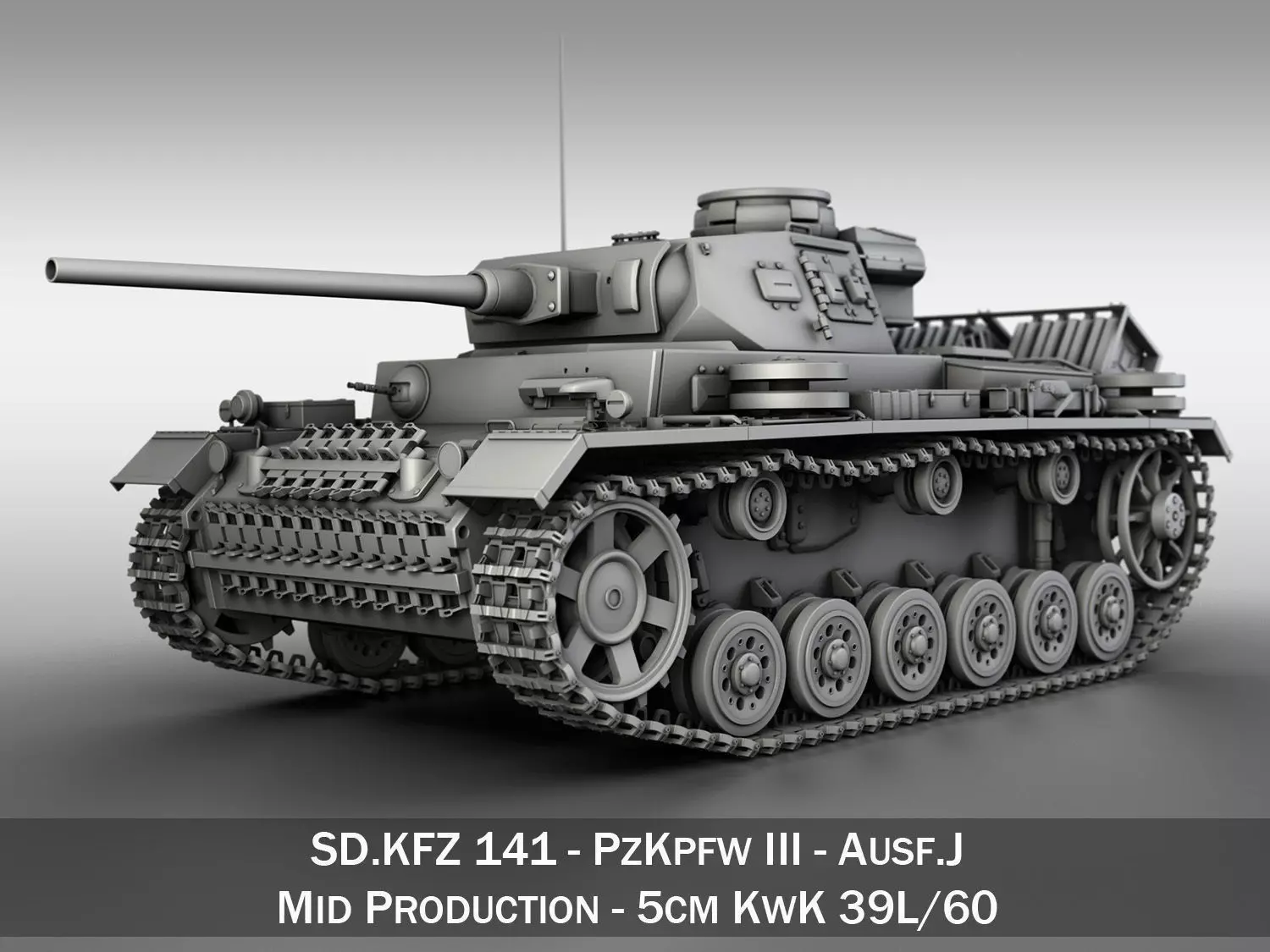 PzKpfw III - Ausf J - Mid Production 3D model_0