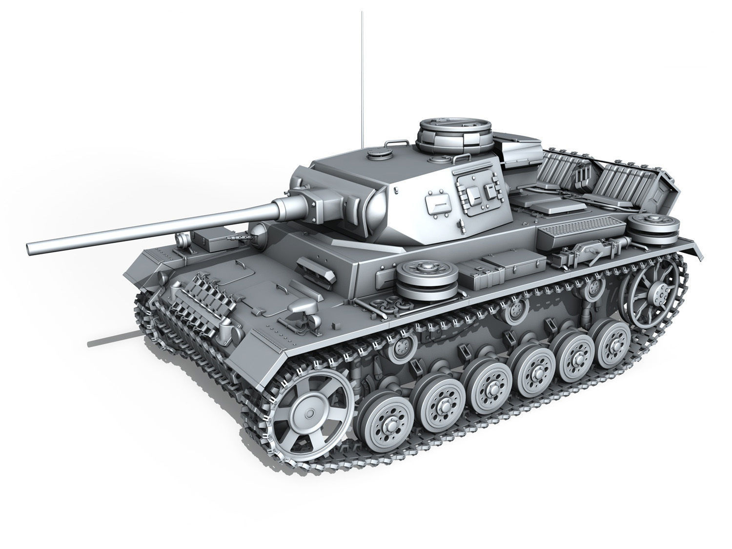PzKpfw III - Ausf J - Mid Production 3D model_3