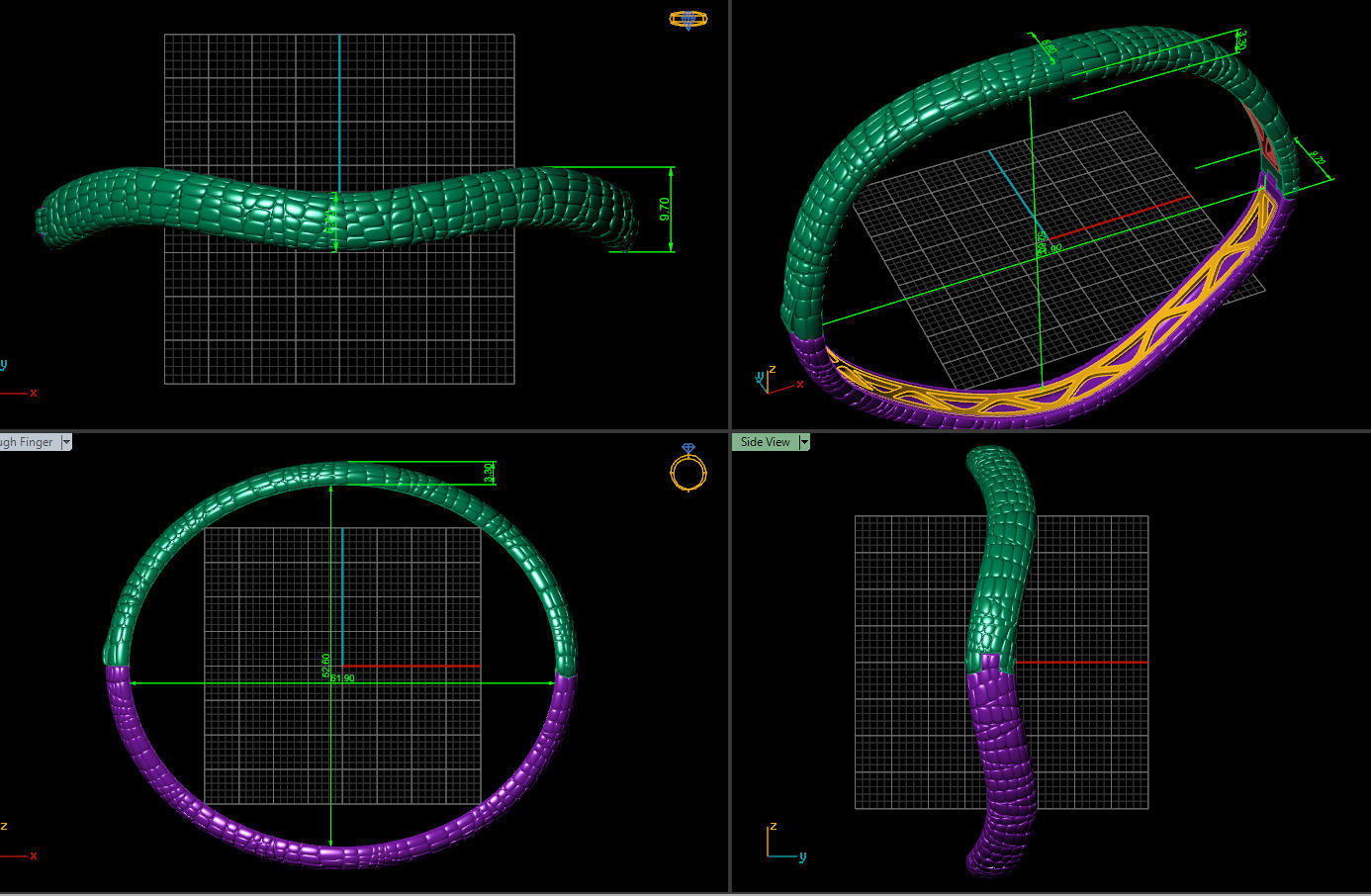 Bracelet Skin leather 3D print model_4