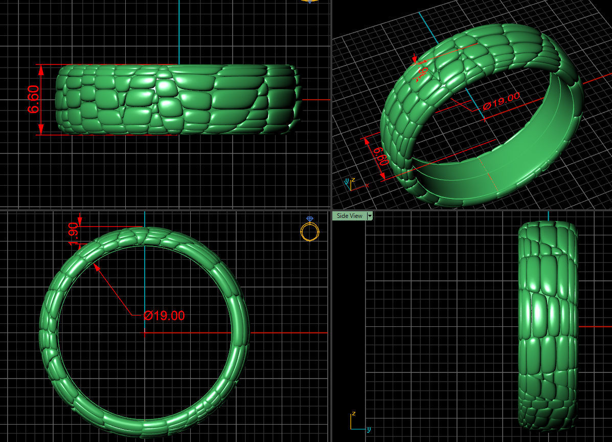 Ring Skin leather 3D print model_9