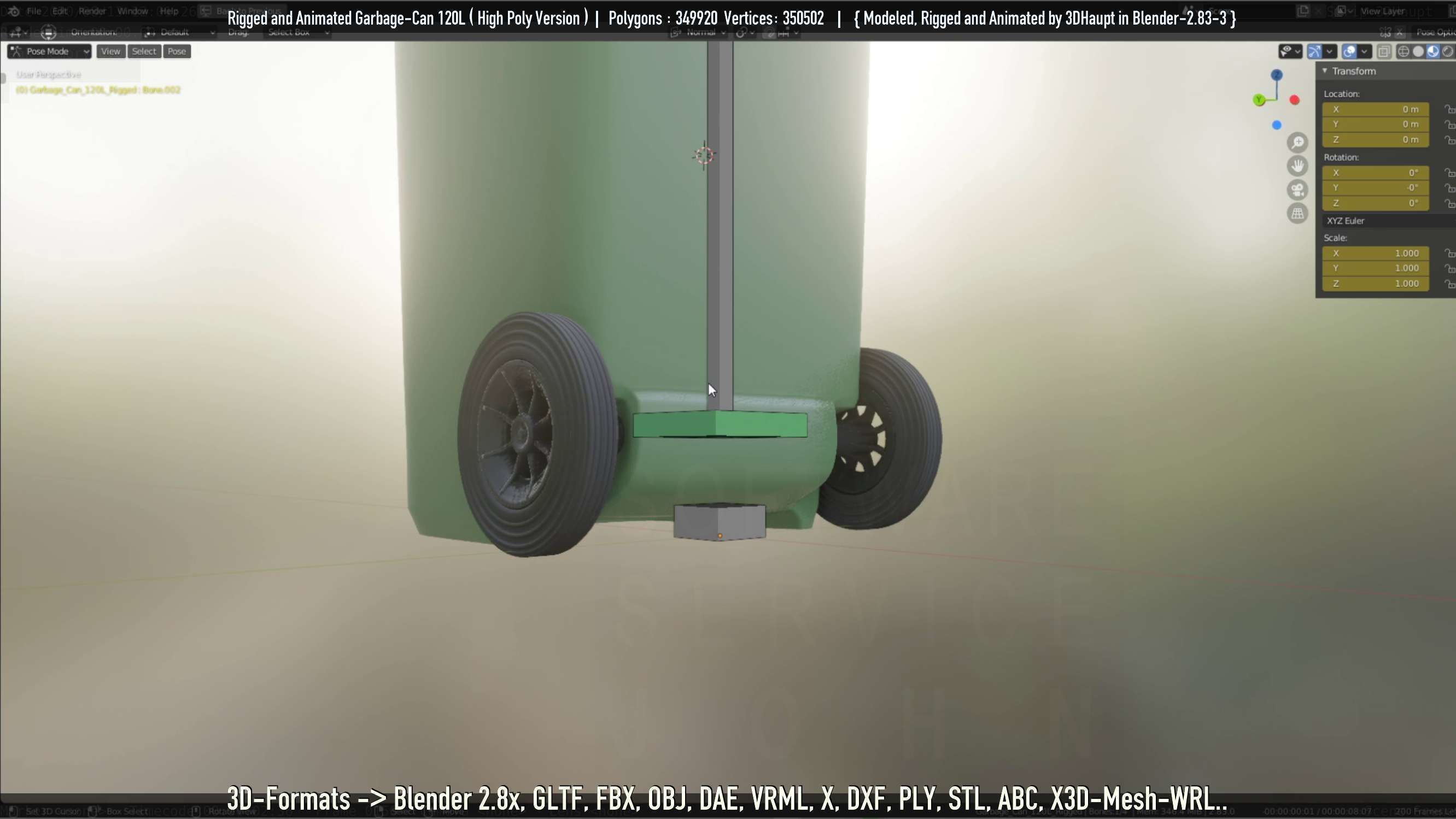 Rigged and Animated Garbage Can 120L High Poly 3D model_82
