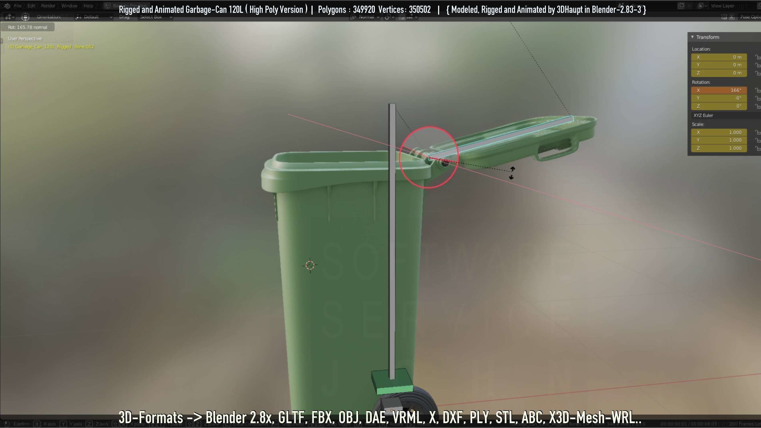 Rigged and Animated Garbage Can 120L High Poly 3D model_43