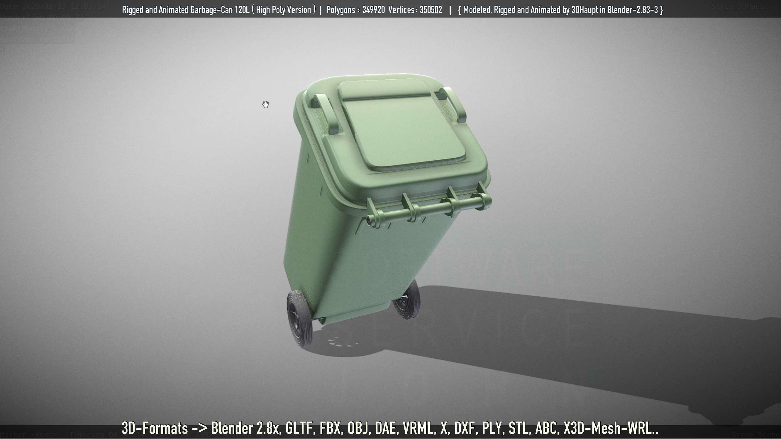 Rigged and Animated Garbage Can 120L High Poly 3D model_37