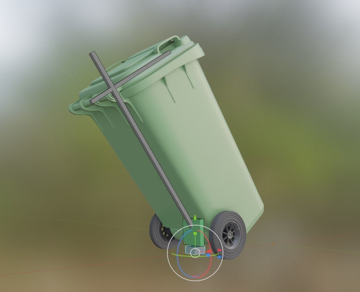 Rigged and Animated Garbage Can 120L High Poly 3D model_8