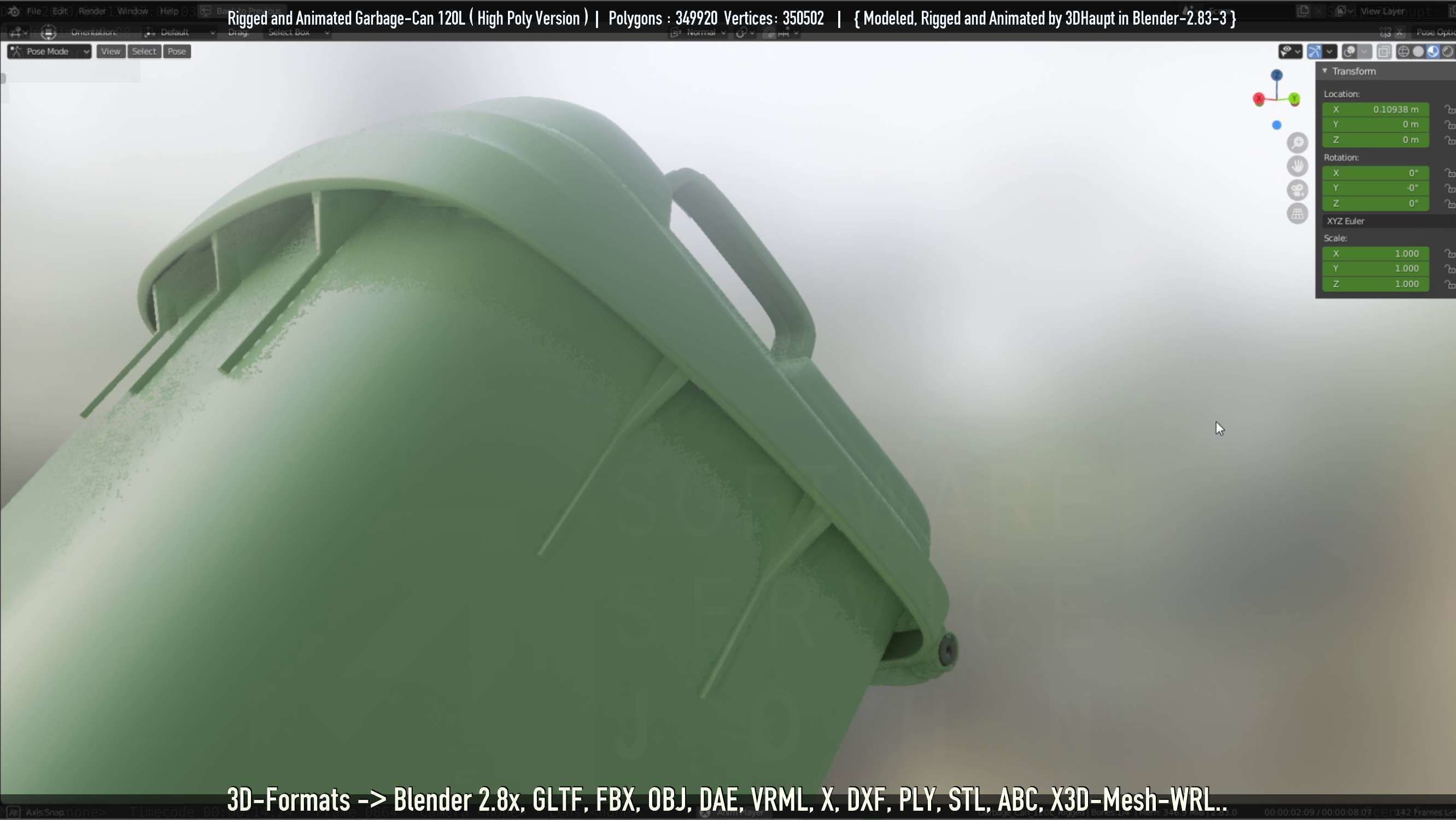 Rigged and Animated Garbage Can 120L High Poly 3D model_18