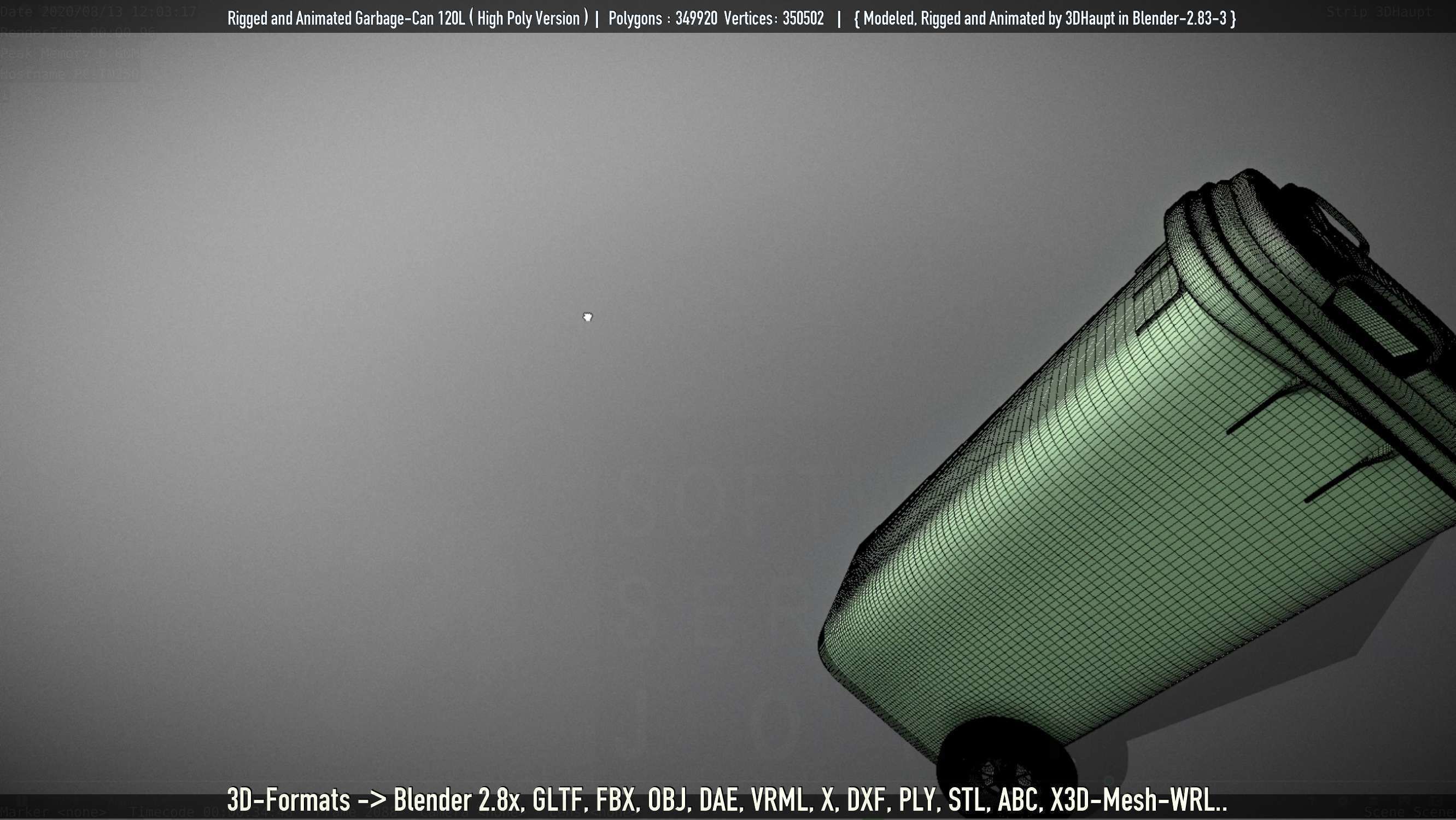 Rigged and Animated Garbage Can 120L High Poly 3D model_39