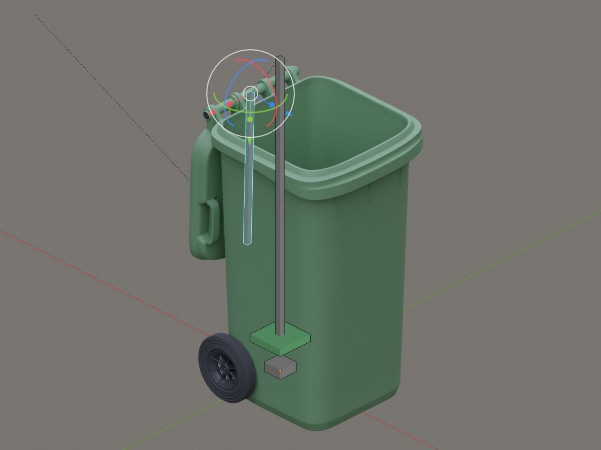 Rigged and Animated Garbage Can 120L High Poly 3D model_3