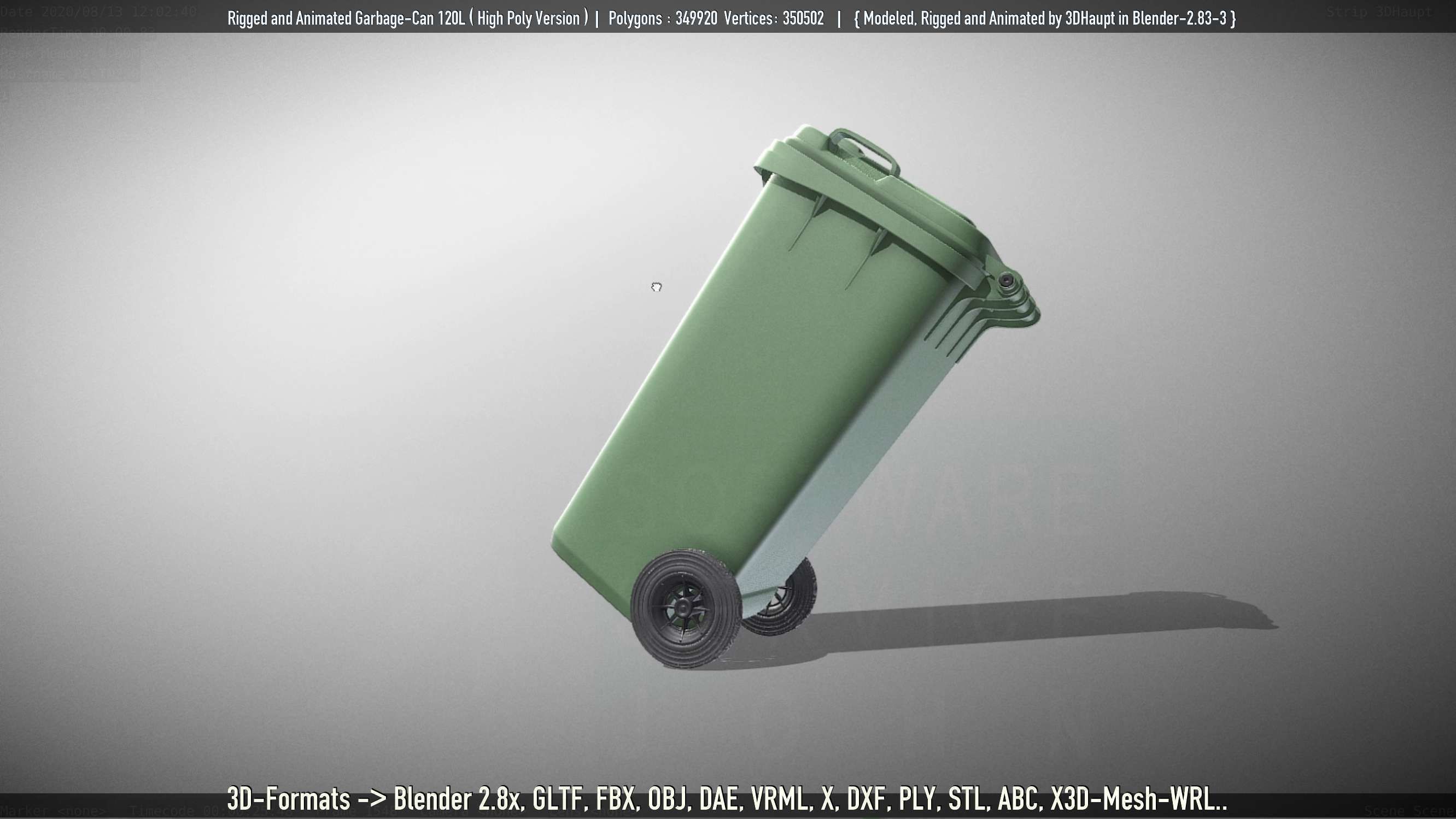 Rigged and Animated Garbage Can 120L High Poly 3D model_27