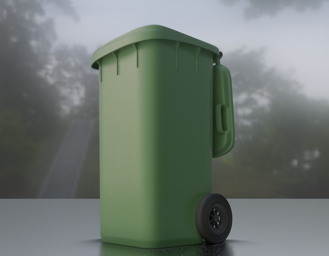 Rigged and Animated Garbage Can 120L High Poly 3D model_10