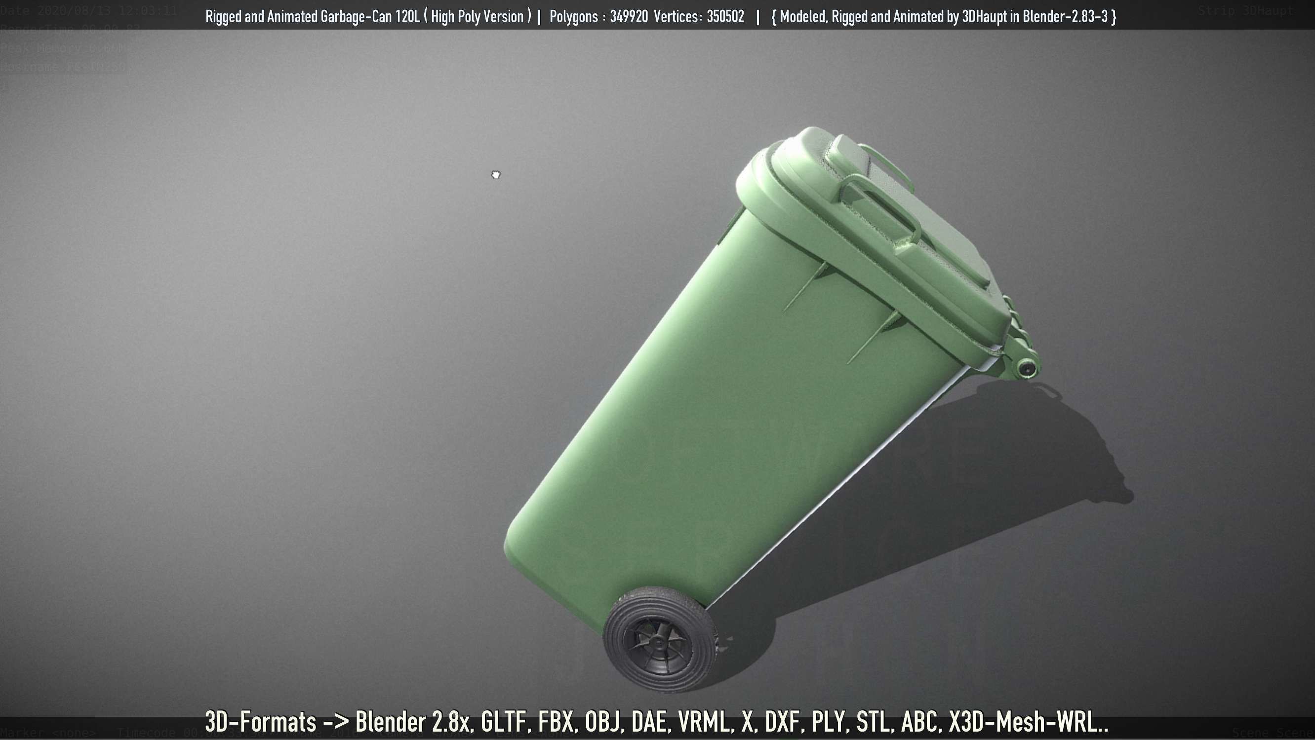 Rigged and Animated Garbage Can 120L High Poly 3D model_52