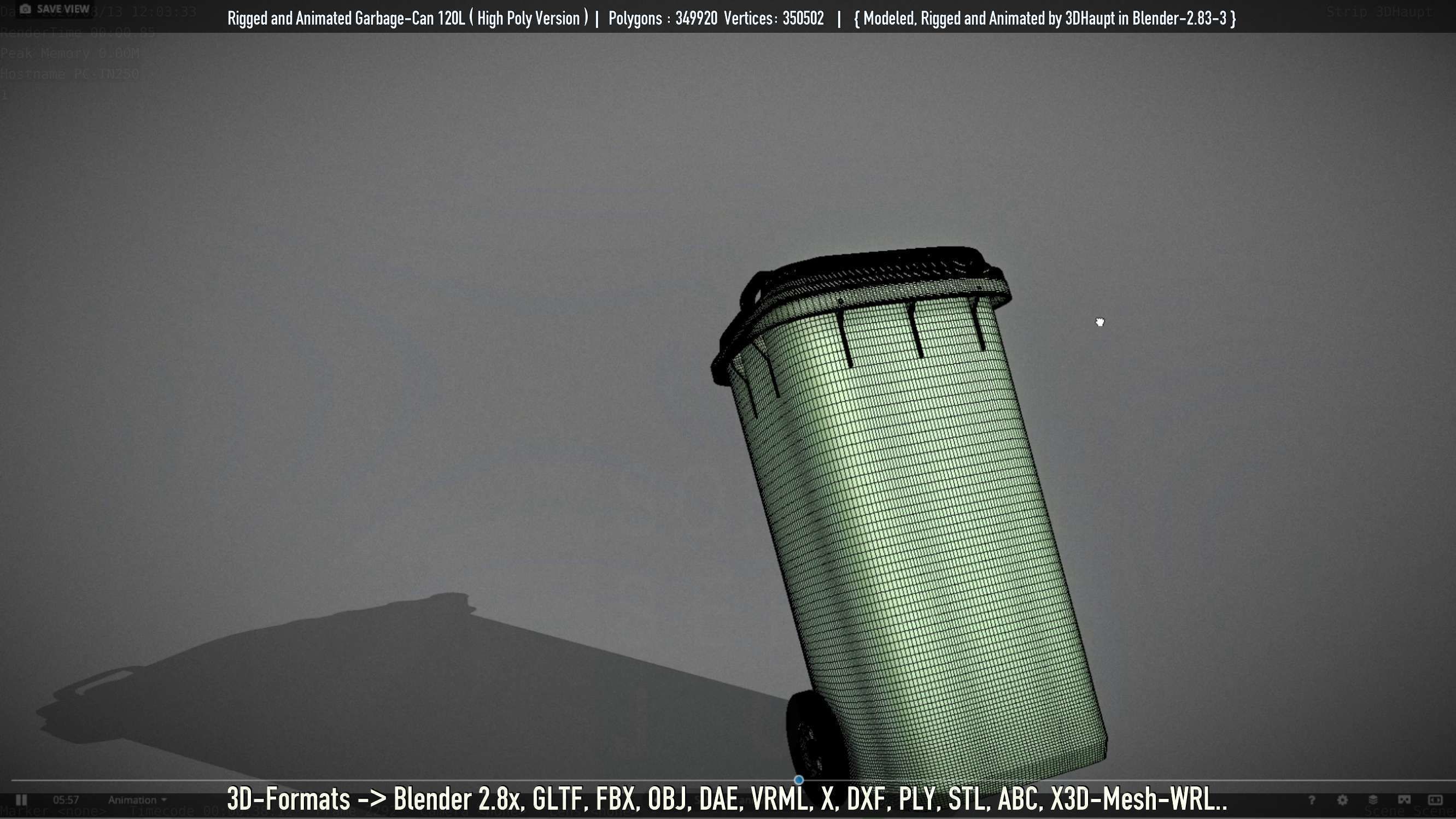 Rigged and Animated Garbage Can 120L High Poly 3D model_54