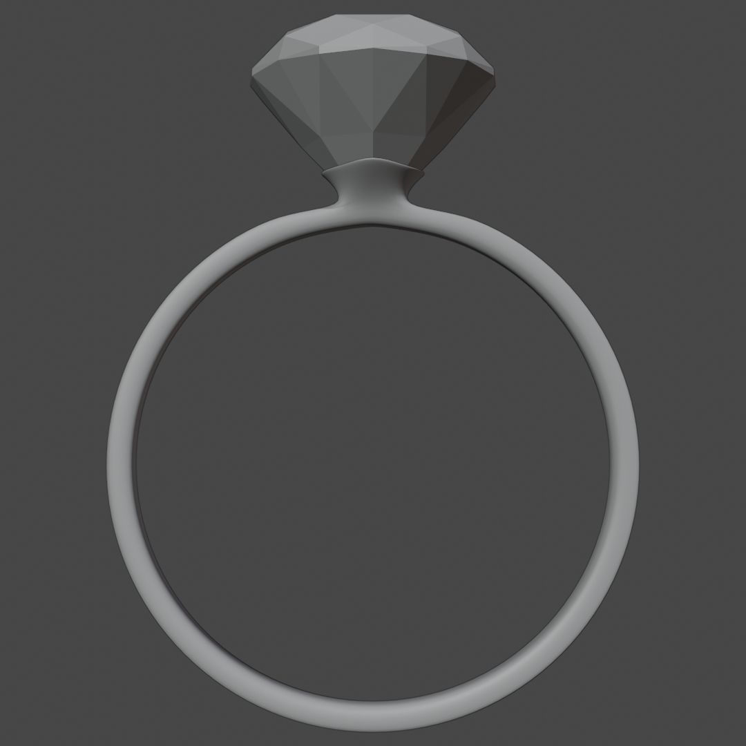 Gold Diamond Ring Free 3D model_1