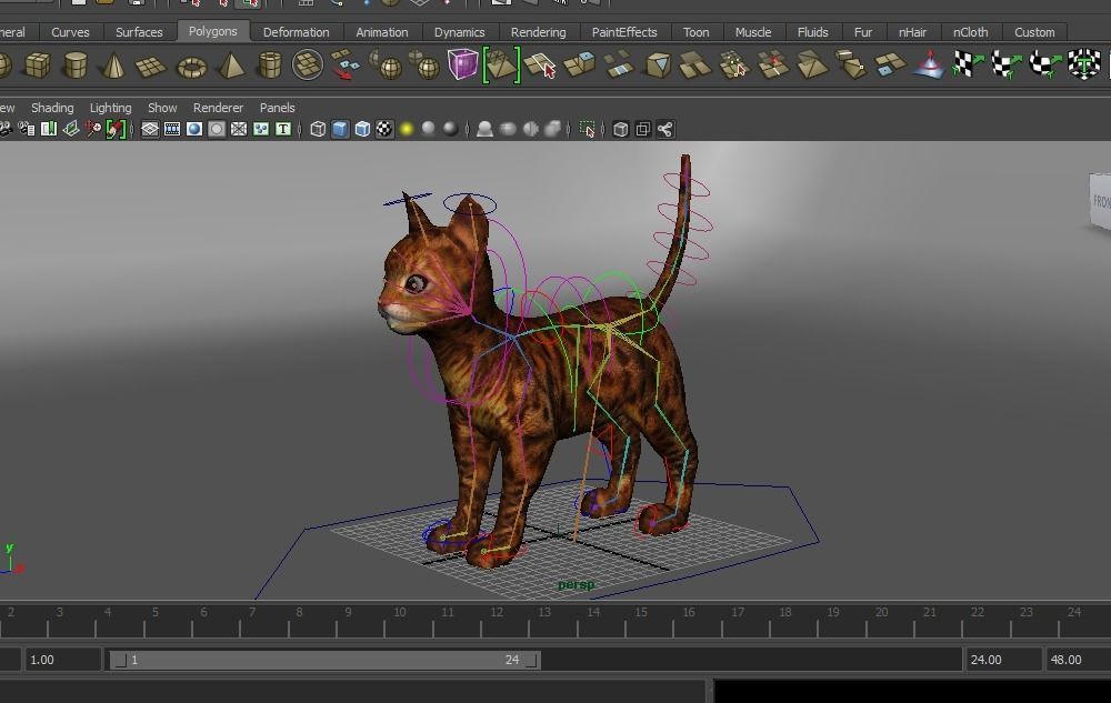 Cute Cat Rigged Low-poly 3D model_24