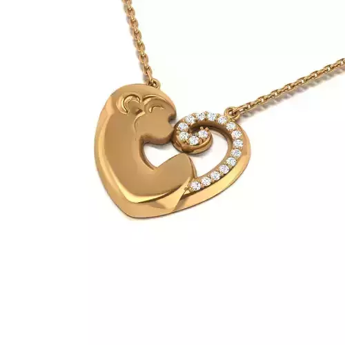 Monkey heart necklace