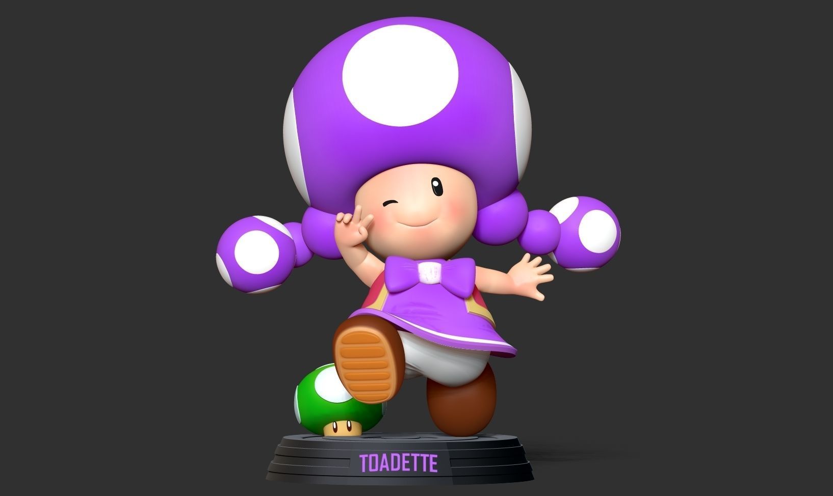 Toadette - Super Mario Fanart 3D print model_8