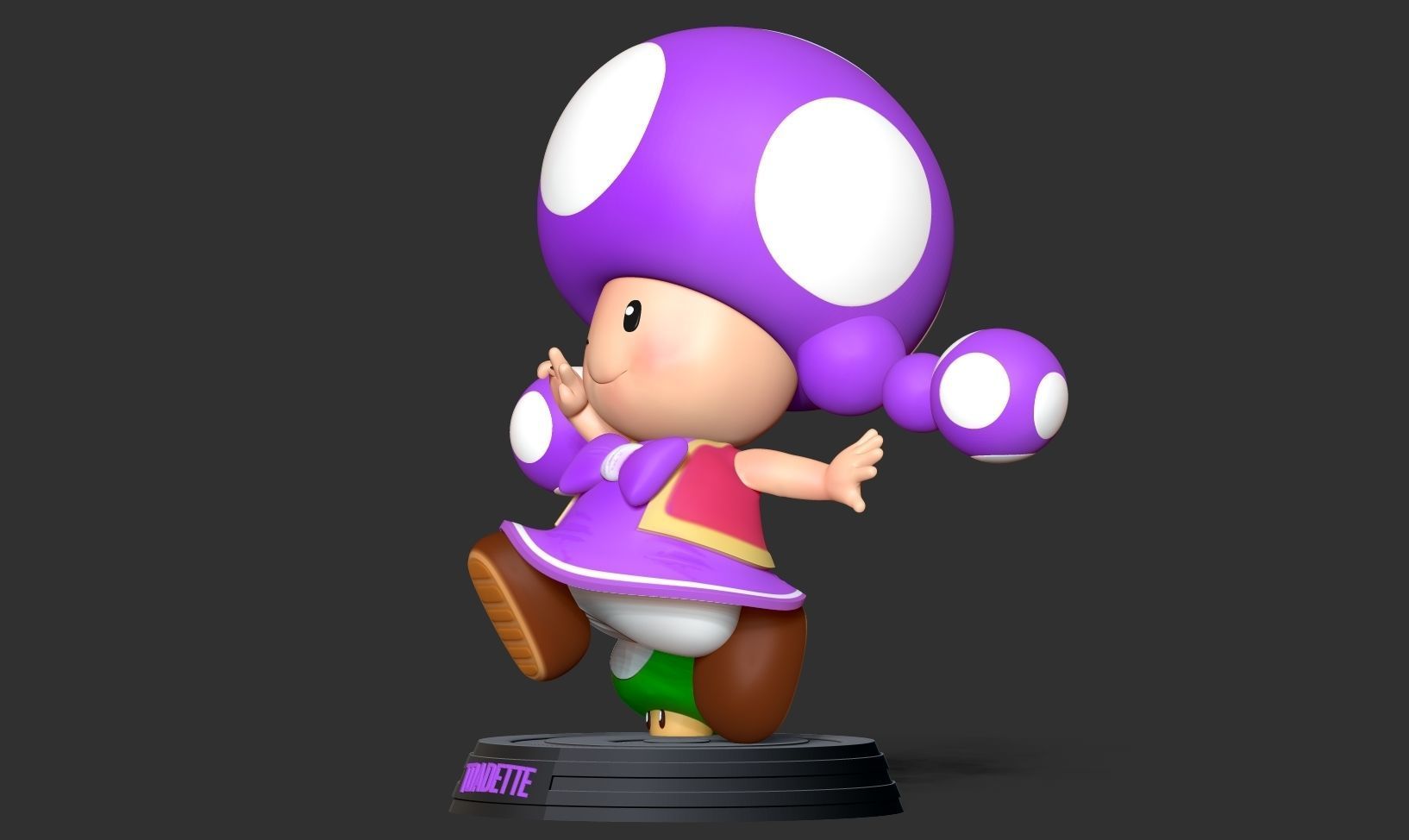 Toadette - Super Mario Fanart 3D print model_11