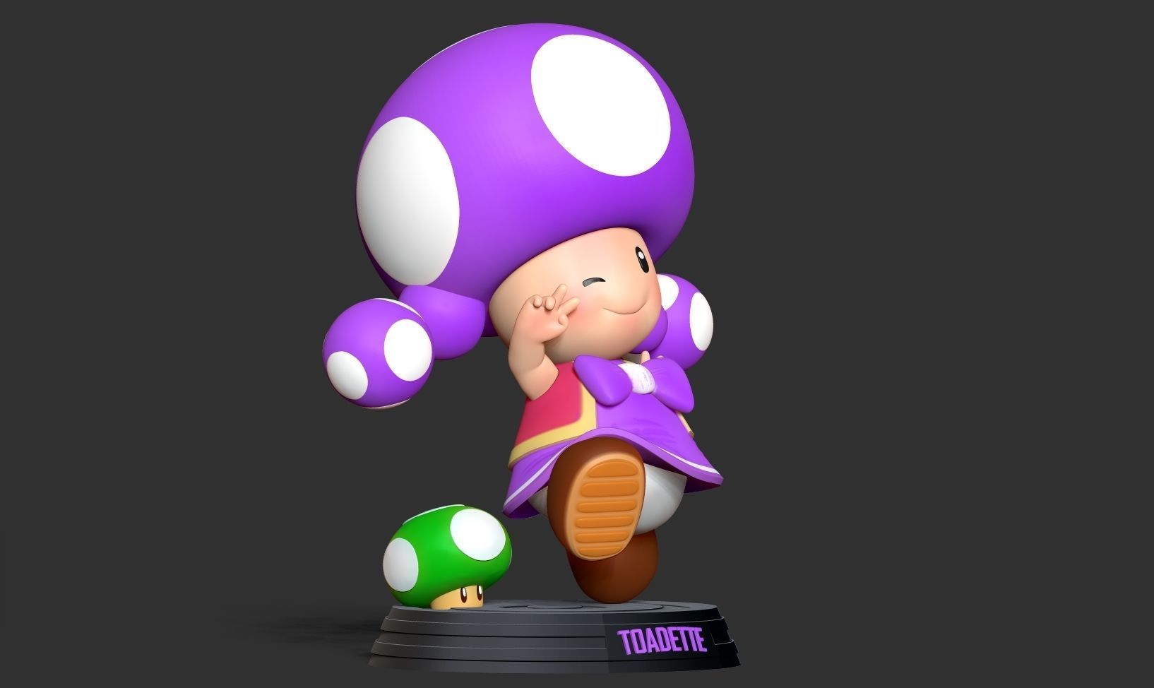 Toadette - Super Mario Fanart 3D print model_13