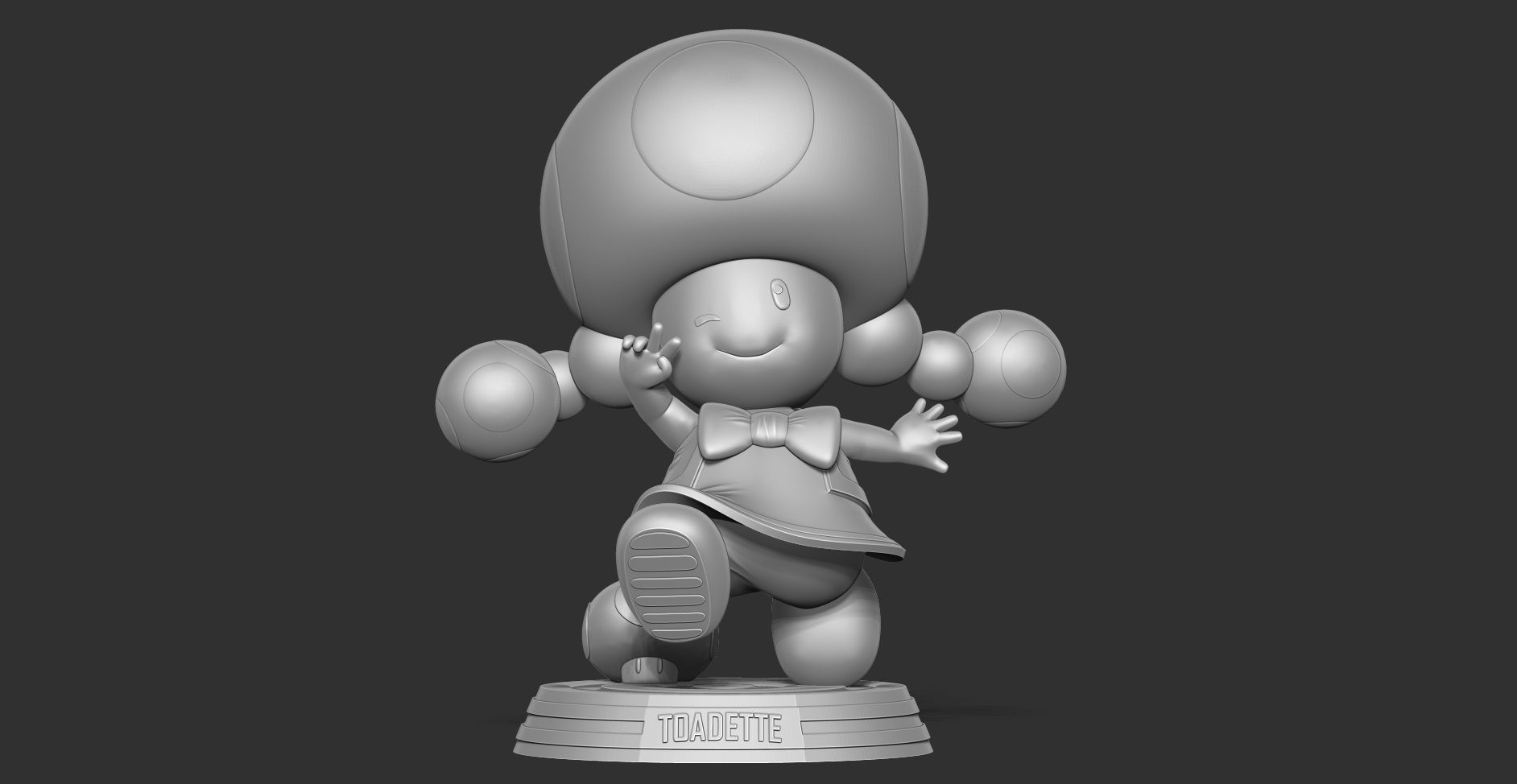 Toadette - Super Mario Fanart 3D print model_10